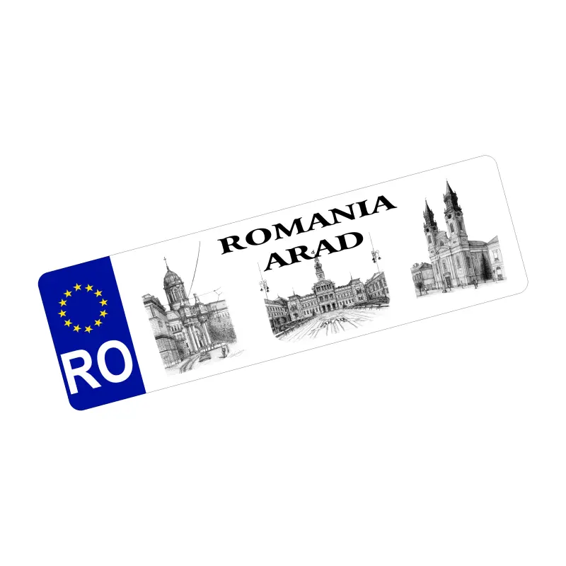 Arad romania, autocolant, dimensiune 200x60mm